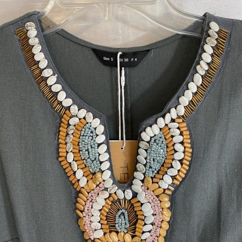 NWT Tendency Sage Green Tapestry Maxi  Dress Ladies SM - Picture 3 of 13